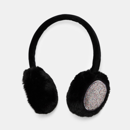 Avis Cache-oreilles fourrure et paillettes noir fille OKAIDI 2