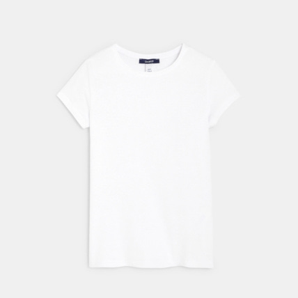 Avis T-shirt manches courtes uni blanc fille OKAIDI 1