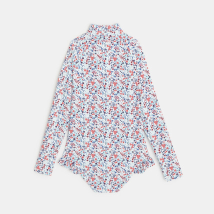 Avis Maillot de bain Combi imprimé fleuri bleu fille OKAIDI 2