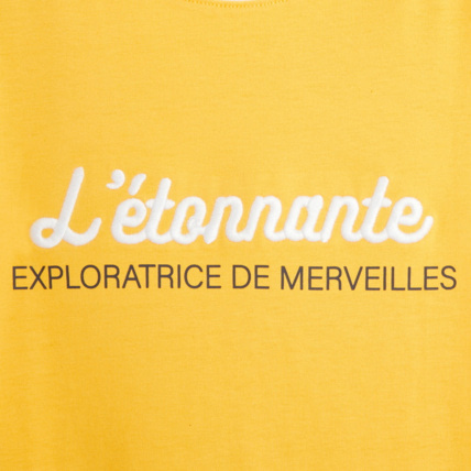 Avis T-shirt à message Aventure jaune fille OKAIDI 2