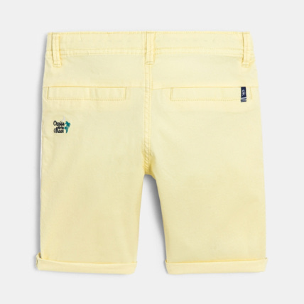 Avis Bermuda slim en toile et galon rayé jaune garçon OKAIDI 3