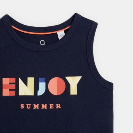 Avis Débardeur à message "enjoy summer" bleu garçon OKAIDI 3