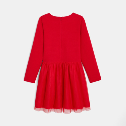 Avis Robe maille pailletée et tulle rouge fille OKAIDI 2
