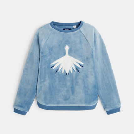 Avis Sweat-shirt manches longues en velours moelleux bleu fille OKAIDI 2