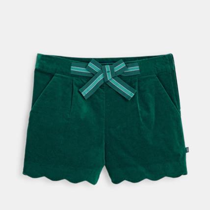 Avis Short en velours lisse stretch vert fille OKAIDI 2