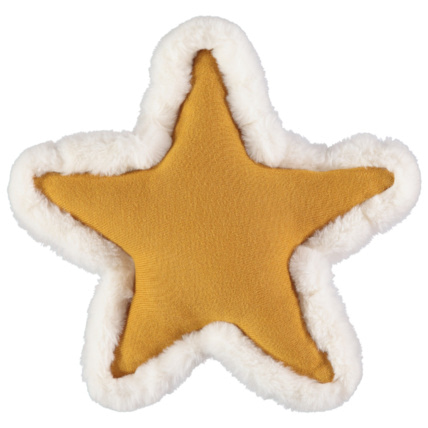 Avis Coussin forme étoile texturée jaune Prémaman 1