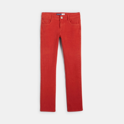 Avis Pantalon slim bi-stretch rouge garçon OKAIDI 1