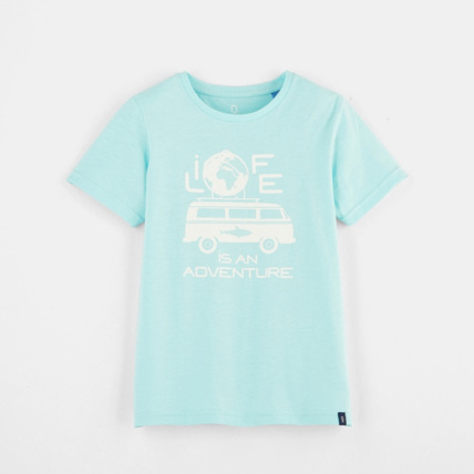 Avis T-shirt à message bleu garçon OKAIDI 1