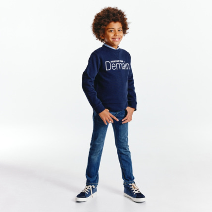 Avis Sweat-shirt "rendez-vous demain" bleu garçon OKAIDI 1