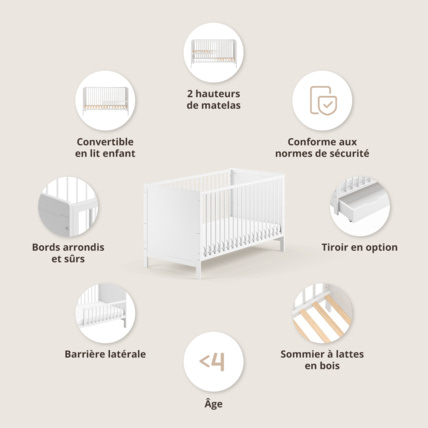 Avis Lit bébé évolutif avec matelas Nuage Petite Amélie 3