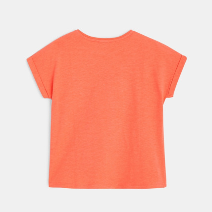 Avis T-shirt col rond motif tong orange fille OKAIDI 4