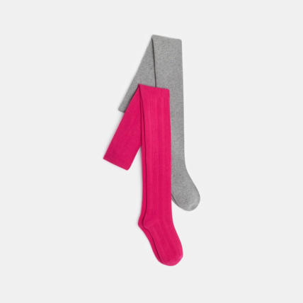 Avis Collants chauds en tricot (lot de 2) roses fille OKAIDI 1