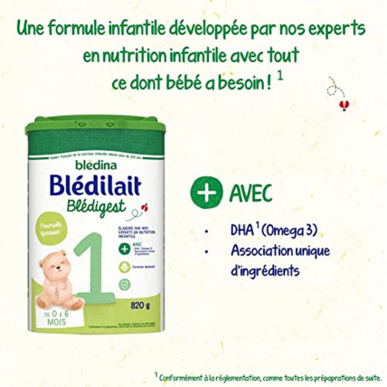 Avis Lait en Poudre pour Bébé, 1er âge, Formule Epaissie Blédina 3
