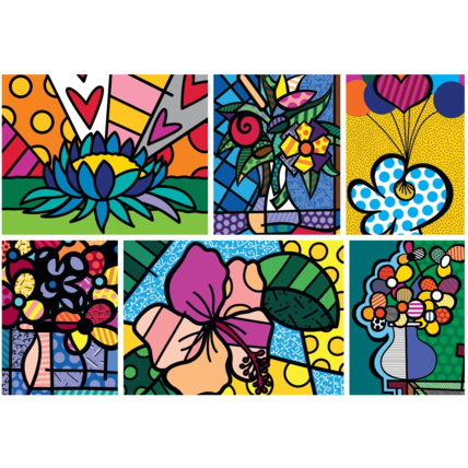 Avis Puzzle Romero Britto - Collage: Flowers BLUEBIRD PUZZLE 1