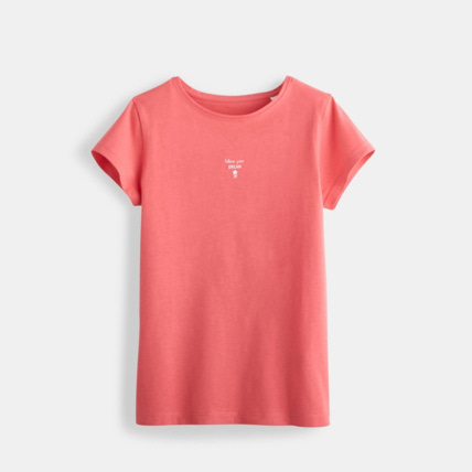 Avis T-shirt à message rose fille OKAIDI 1