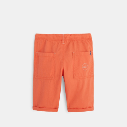 Avis Bermuda en toile à taille élastiquée orange garçon OKAIDI 3