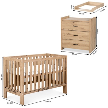 Avis Ensemble bébé commode à langer et lit évolutif sans tiroir AMELIA II Mon Mobilier Design 8