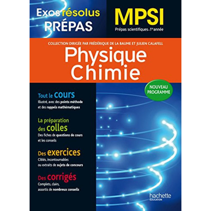 Avis Exos Résolus - Prépas Physique-Chimie MPSI Hachette Éducation 1