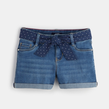 Avis Short en jean ceinturé bleu fille OKAIDI 1