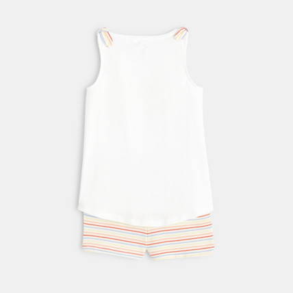 Avis Pyjama d'été 2 pièces en jersey blanc fille OKAIDI 4