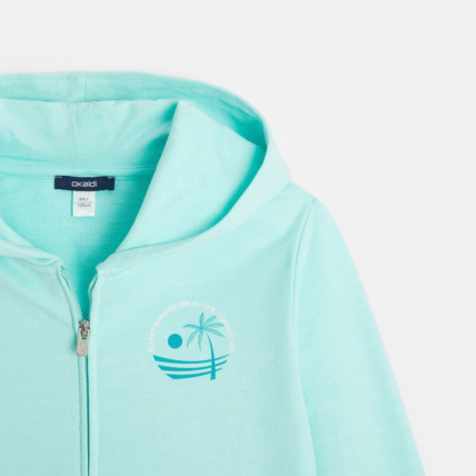 Avis Sweat molleton flammé zippé vert fille OKAIDI 2