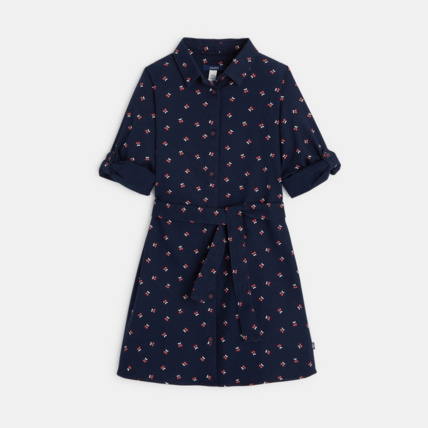 Avis Robe chemise imprimée bleue fille OKAIDI 1