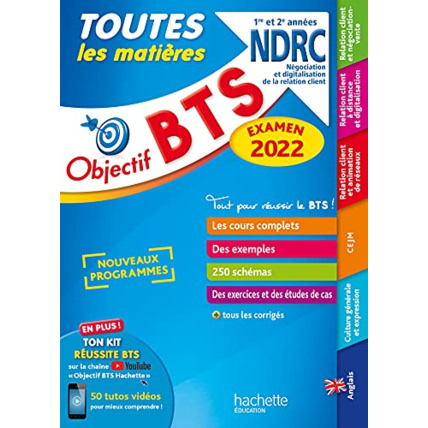 Avis Objectif BTS NDRC (1re et 2e années) - Toutes les matières, examen 2022 Hachette Éducation 1