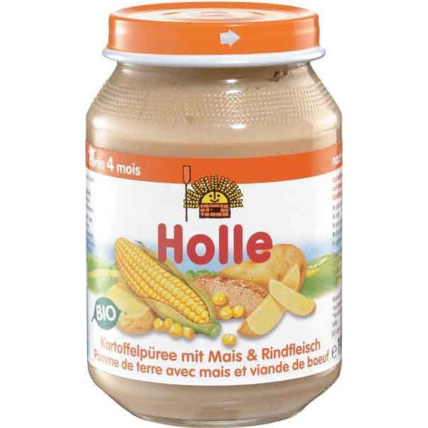 Avis Petit Pot Bébé Bio Purée, Maïs, Viande Holle 1