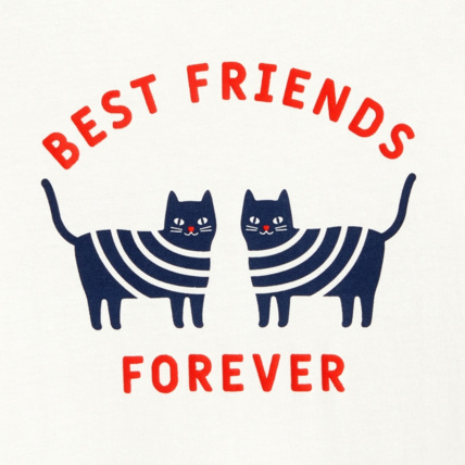 Avis T-shirt best friends forever bleu fille OKAIDI 3