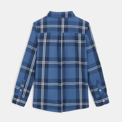Avis Chemise manches longues à carreaux bleue garçon OKAIDI 2