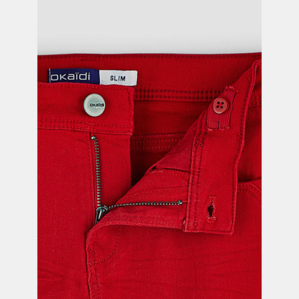 Avis Pantalon en toile résistante rouge garçon OKAIDI 4