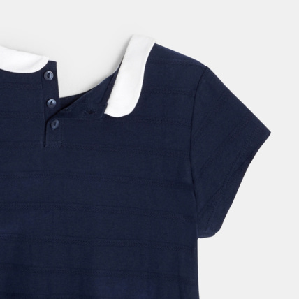 Avis T-shirt col Claudine bleu fille OKAIDI 3