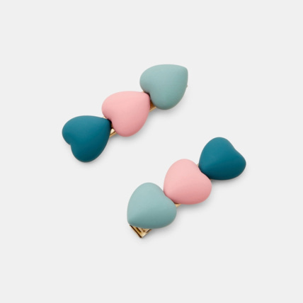 Avis Barrettes cœurs (lot de 2) vert fille OKAIDI 1
