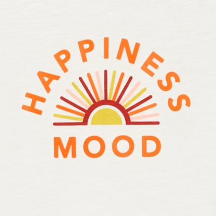 Avis T-shirt à message "Happiness Mood" blanc fille OKAIDI 3
