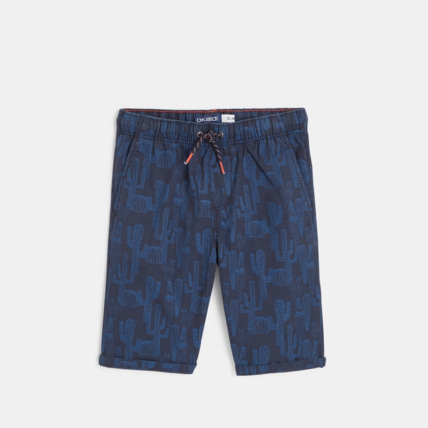 Avis Bermuda slim en toile motif cactus bleu garçon OKAIDI 2