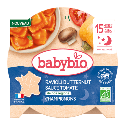 Avis Ravioli Butternut sauce aux Tomates de nos régions et Champignons Babybio 1