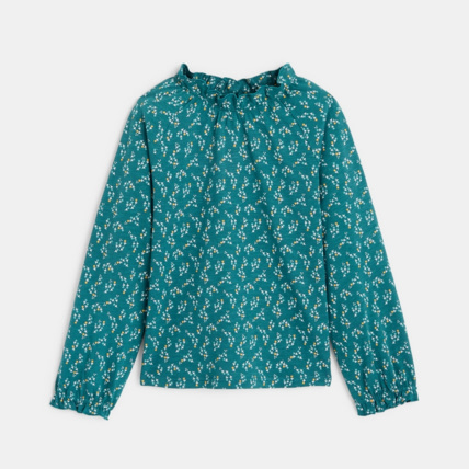 Avis T-shirt volanté imprimé vert fille OKAIDI 1