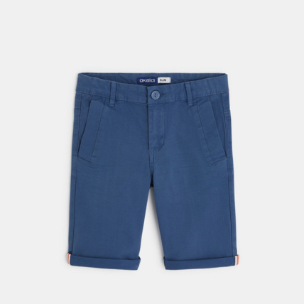 Avis Bermuda slim en toile unie bleu garçon OKAIDI 2