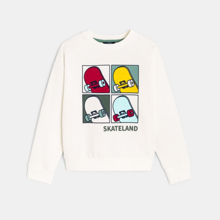 Avis Sweat-shirt motif skate blanc garçon OKAIDI 2