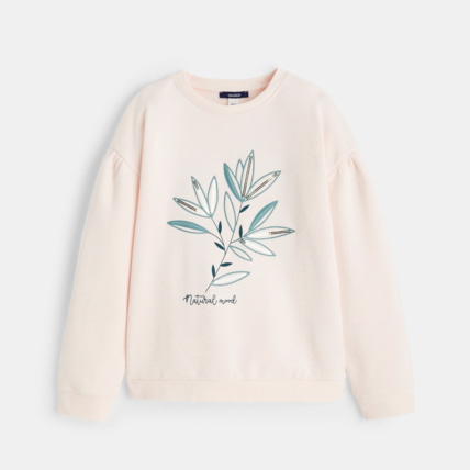 Avis Sweat-shirt à motif brodé et sequins rose fille OKAIDI 1