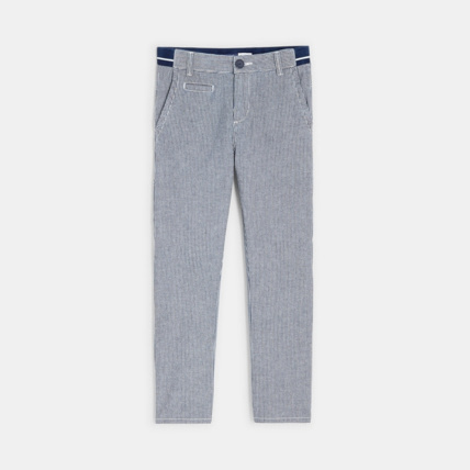 Avis Pantalon carrot rayé blanc garçon OKAIDI 1