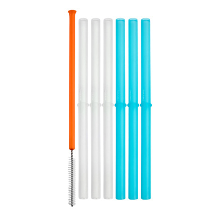 Avis 6 Pailles réutilisables en silicone + 1 écouvillon BOON 1