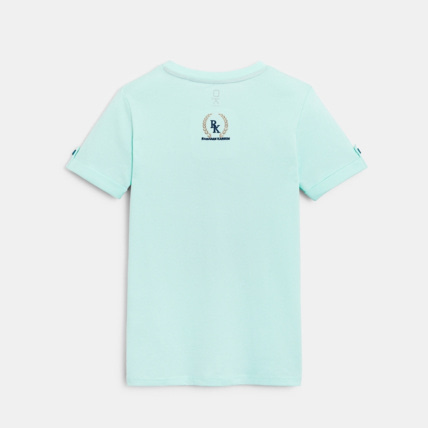 Avis T-shirt manches courtes à message turquoise garçon OKAIDI 3
