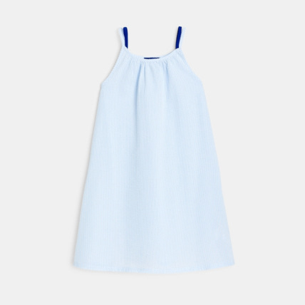 Avis Robe rayée à fines bretelles bleue fille OKAIDI 1