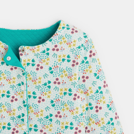 Avis Cardigan en molleton réversible vert fille OKAIDI 2