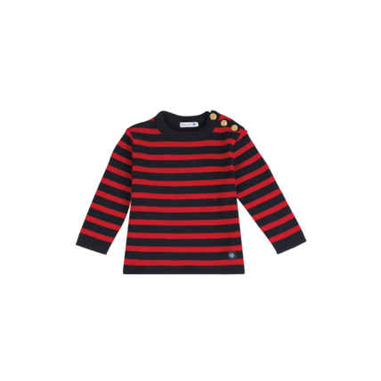 Avis Pull Marin rayé "Riec" Kids - laine - Navire/Braise ARMOR-LUX 1