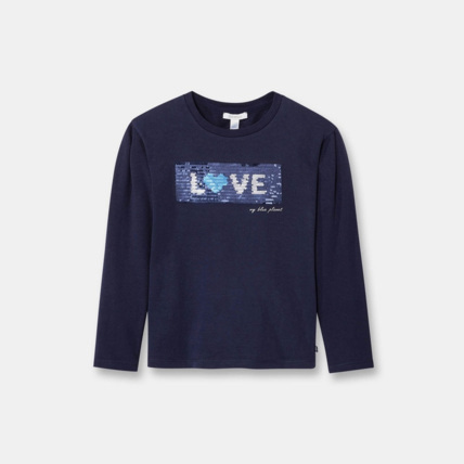 Avis Sweat-shirt à sequins magiques bleu fille OKAIDI 1