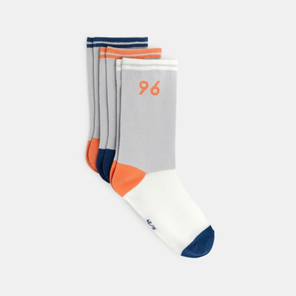 Avis Chaussettes tricolores "96" (lot de 3) orange garçon OKAIDI 1