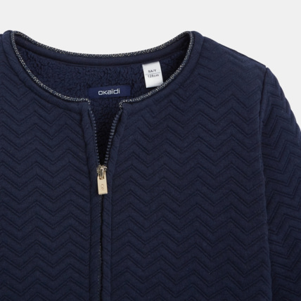 Avis Sweat-shirt zippé doublé en moumoute bleu fille OKAIDI 3