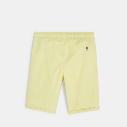 Avis Bermuda slim en toile unie jaune garçon OKAIDI 4